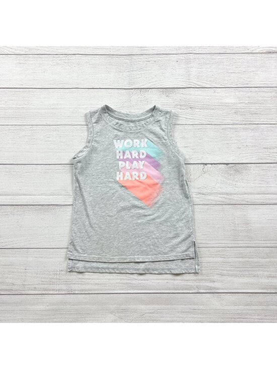 Athletic Works Other - Athletic Works Girls Graphic Tank Top "Work Hard Play Hard" Gray S 6-6X